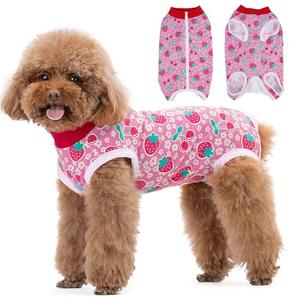 BRKURLEG Small Dog Surgery Recovery Suit Female Male, Anti Licking Breathable Pet Recovery Suit Dogs & Cats, Dog Onesie E-Collar & Cone Alternative, Soft Dogs Surgical Pajamas, L
