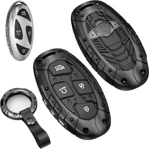 7 Buttons Compatible with Hyundai Key Fob Cover Accessories, Fits for Sonata Santa Fe Tucson KONA Grandeur Ioniq 6,Heavy Metal Key Fob Cover for Hyundai (7 Buttons)