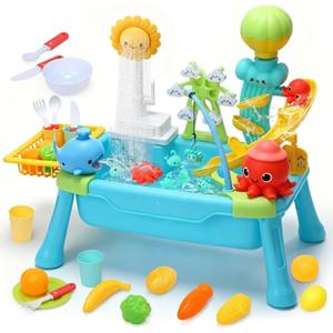 Kids Electric Play Kitchen Sink with Running Water, Fishing Toys for Kids | Toy Sink with Water Circulation System& Electric PumpPlay Kitchen Toy & Water Play. Perfect for Backyard & Beach.