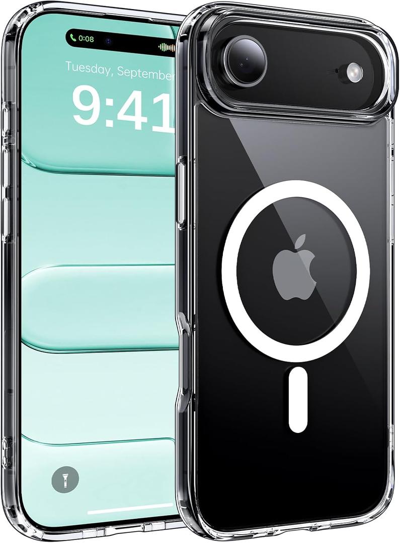 Magnetic for iPhone 17 Air Case, [Anti-Slip] [Military-Grade Drop Protection] [Camera Protection] Skin-Friendly Slim Matte Shockproof Protective for iPhone 17 Air Phone Case, Crystal Clear
