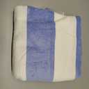 Cotton Oversized Beach Towel - Large 70 x 35 Inch Pool Towel, Blue Striped Quick Dry Swimming Cabana Towel