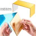 Chuangdi 2 Sets Acrylic Display Risers, Product Stand, Jewelry Display Riser Shelf Showcase Fixtures for Dessert Cupcake Candy Figure Treat Action Showcase (Gold, Large Set)