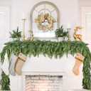Lvydec Christmas Pine Garland, 6.5ft Realistic Cedar Cypress Greenery Decoration, Holiday Mantel Fireplace Table Centerpiece (Light Green)