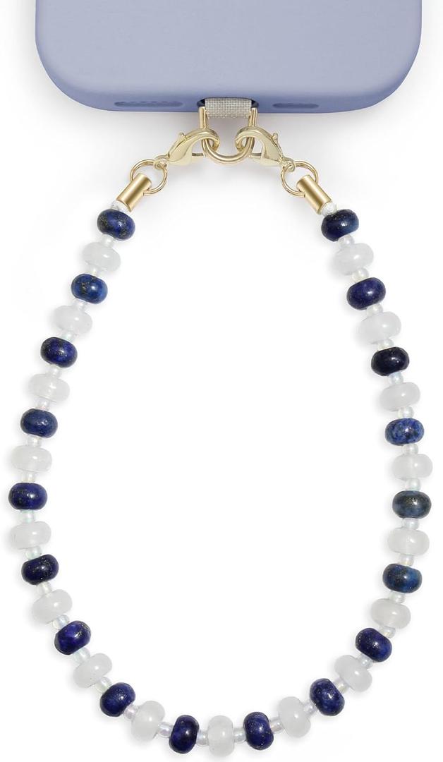 POSADINA Natural Stone Phone Charm, Beaded Healing Phone Wrist Strap, Handmade Cellphone Chain Lanyard with Tether Tab
