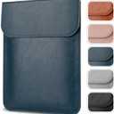 Allinside 13-13.3 inch Laptop Sleeve Case for MacBook Pro 14 2021-2024/MacBook Air 13 2010-2017/MacBook Pro 13 2010-2015, Waterproof PU Leather Laptop Sleeve Bag Protective Vertical Case Cover, Blue