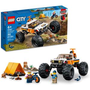 LEGO City 4x4 Off-Roader Adventures 60387 Building Toy - Camping Set Including Monster Truck Style Car with Working Suspension and Mountain Bikes, 2 Minifigures, Vehicle Toy for Kids Ages 6+