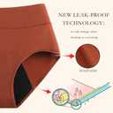 Period Underwear for Women 3 Layers Breathable Menstrual Period Panties (Black, L)