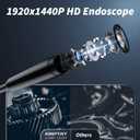 Endoscope Camera with Light, 1920P HD Borescope Tools with 8 Adjustable LED Lights, Endoscope with Semi-Rigid Snake Camera, Inspection Borescope for iOS and Android - 16.4ft Single Lens