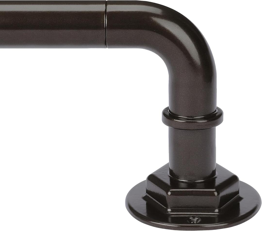 Curtain Rods for Windows 16 to 120 Inches Adjustable Blackout Wrap Around 1 Inch Diameter Curtain Rod, Bronze