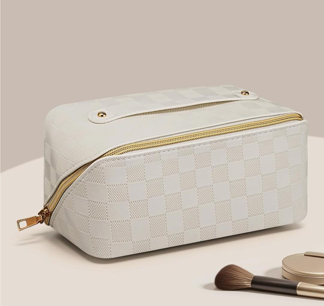 Women's Travel Cosmetic Bag PU Leather Toiletry Bag Large Capacity Convenient Toiletry Storage Bag