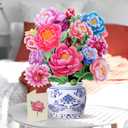 Airpark Mothers Day Gifts Pop Up Flower Card, 3D Peony Bouquet Mothers Day Cards for Mom Women, Birthday, Thank You, Teacher Appreciation Gifts, Floral Card with Envelope & Note