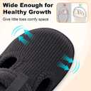 Toddler Slippers Girl Boy House Shoes Baby Moccasins Slippers Comfy Indoor Outdoor Barefoot Walking Shoes (Black)