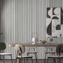 JSEVEM 31"×354" Extra Wide Thick Grey White Slat Striped Wood Wallpaper Peel and Stick Waterproof Gray Slats Striped Wood Grain Contact Paper Vinyl Wood Sticker for Bedroom Bathroom Office Room Walls