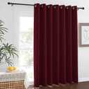 NICETOWN Blackout Room Divider Curtains 84 inch Length, Grommet Energy Saving Thermal Drapes Sound Reducing Window Treatments for Living Room/Bedroom, W100 x L84, 1 Panel, Wine Red