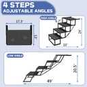 Dog Steps for Car, Truck, SUV, Dog Stairs for Car with Upgraded Non-Slip Surface, Foldable Dog Ramp for Car, Pet Stairs for Large Dogs, 4 Steps
