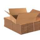 BOX USA 18144 Flat Corrugated Cardboard Box 18" L x 14" W x 4" H, Kraft, For Shipping, Packing and Moving (Pack of 25)