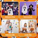 Women White Ghost Costume Hooded Cape, Adult Christmas Poncho Cloak, Simple Fun Spooky Party Outfit, Soft Comfortable Fabric, One Size (XXL)