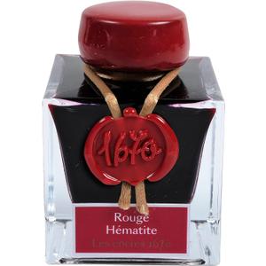 Jacques Herbin - Ref 15026JT - Ink for Fountain Pens & Rollerball Pens - Rouge Hmatite/Hematite Red - 50ml Bottle - '1670' Jacques Herbin Prestige Collection - Red-Coloured Ink