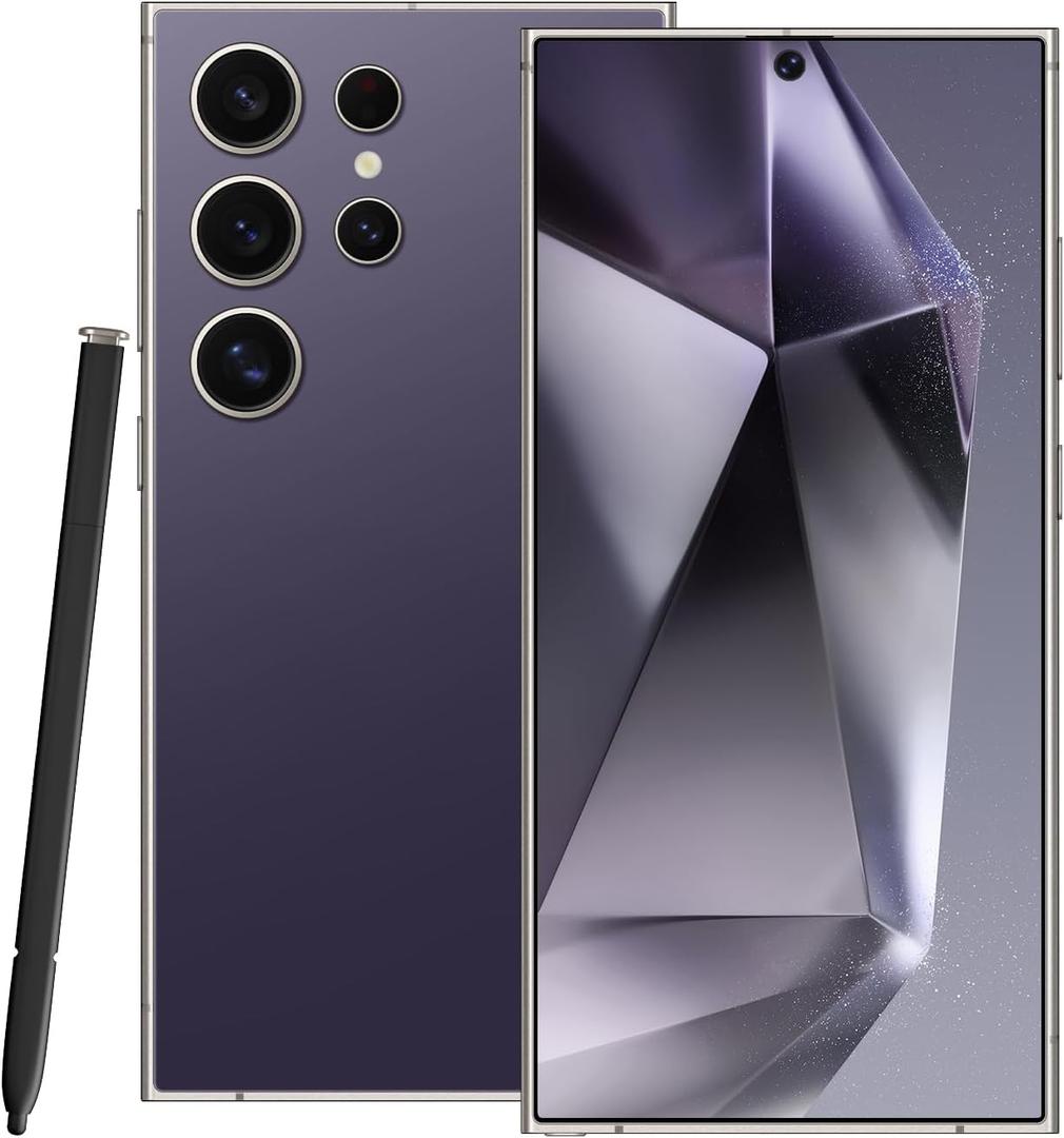 X24 Ultra Unlocked Smartphone, 8GB+256GB Fully Unlocked Cell Phone for Android 13, 6.8" Unlocked Android Cell Phone, Long Battery Life 6800mAh, 108MP Camera, Dual SIM Capability, 5G Phone(Deep Violet)