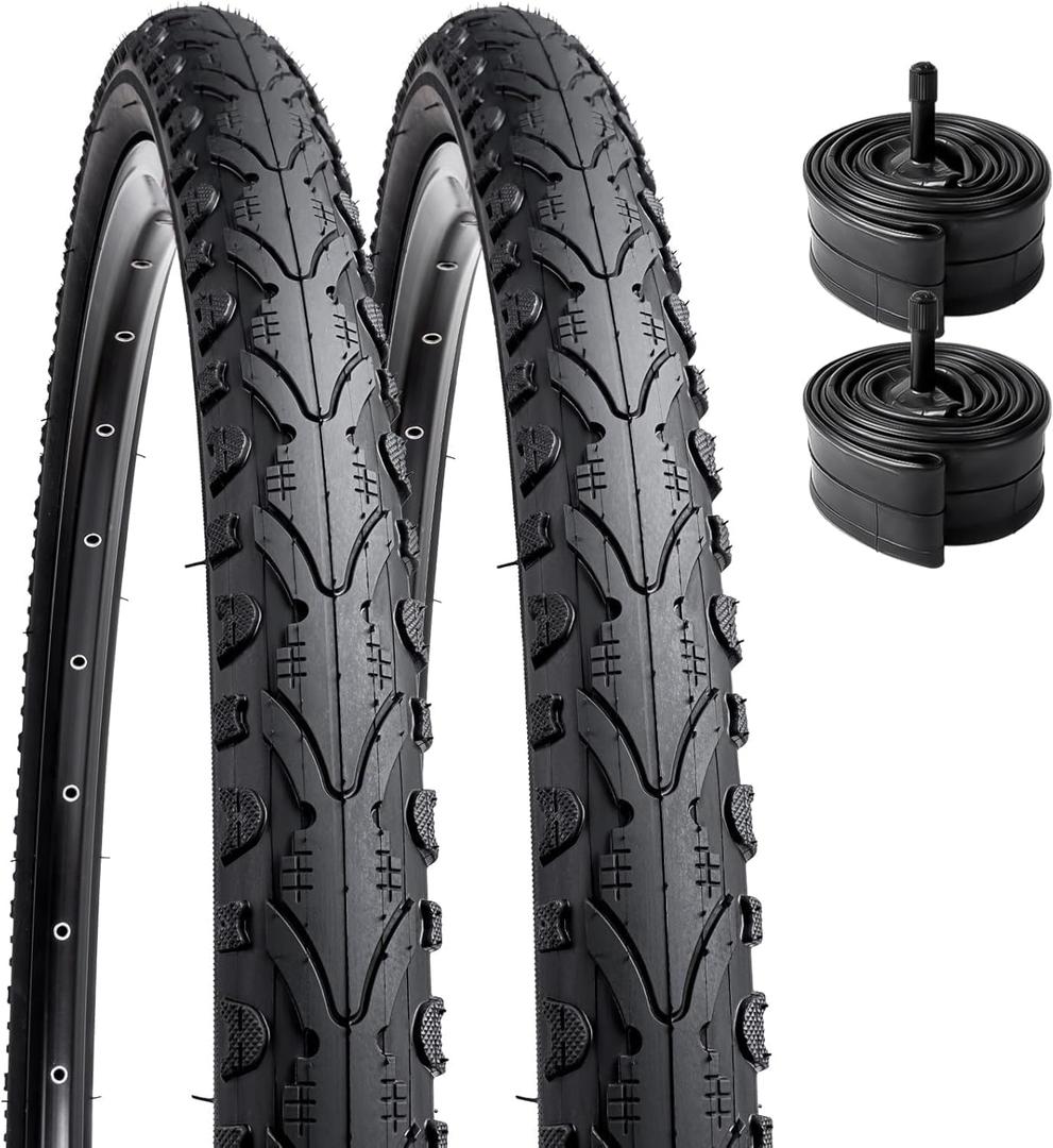 YUNSCM 2-PCS 16" Bike Tires 16x1.75/47-305 1.5mm Puncture Proof and 16" Heavy Duty Bike Tubes Schrader Valve Compatible with Kid/Stroller Bike 16 x 1.75 Bicycle Tires and Tubes (Y-837)