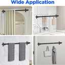 20-Pack Heavy Duty Black Curtain Rod Brackets Aluminum Alloy & PVC Wall Mount Hooks for 1 to 1.2 Drape Rods Rust-Proof, Sturdy Support for Indoor/Outdoor Use