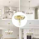 10 Feet Heavy Duty Gold Chain with 5" Light Canopy Kit for Chandelier, Swag Light Kit Light Fixture Mounting Bracket for Hanging Light,L0019