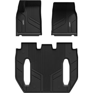 LASFIT Floor Mats for Tesla Model X 6 Seater & Model X Plaid 2026 2025 2024 2023 2022 2021, All Weather TPE Custom Fit Floor Liners 1st & 2nd & 3rd Front & Rear Row Car Mats, Black