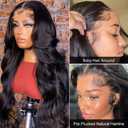 Body Wave Lace Front Wigs for Black Women, Long Glueless Lace Front Wig with Pre Plucked Natrural Hairline and Baby Hair for Women (Body Wave Wigs 26")