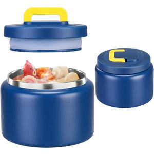 8 Oz Thermo Food Jar for Hot & Cold Food for Kids, Insulated Lunch Containers Hot Food Jar,Leak-Proof Vacuum Stainless Steel Wide Mouth Lunch Soup Thermo for School (BLUE-Pure)