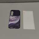 GVIEWIN Designed for Samsung Galaxy S24 Plus Case with Slide Camera Cover+Screen Protector,[10FT Drop Protection]Marble Full Body Shockproof Protective Phone Cover for S24+ Plus 6.7", Milky Way/Purple