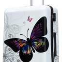 InUSA Butterfly Print Luggage with Spinner Wheels | Durable Lightweight Hardside Suitcase | Travel Bag with Handle and Trolley | 28-Inch Large Checked luggage