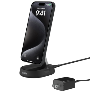 Belkin Convertible Magnetic Charging Stand 15W - MagSafe-Compatible Fast Qi2 Charger, iPhone Charger for Apple iPhone 16, 16 Plus, 16 Pro, 16 Pro Max, iPhone 15 & 14, Apple Airpods Pro, & More - Black
