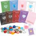 24 Pack Valentines Day Gifts for Kids, Valentines Day Cards with Heart-Shaped Crystal Gemstones for School Classroom Exchange, Valentine Party Favors&Goody Bag Fillers for Girls and Boys Ages 412