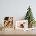 KINLINK 6x8 Picture Frame Natural, Solid Wood Frames with Acrylic Plexiglass for Pictures 4x6 with Mat or 6x8 without Mat, Tabletop and Wall Display Photo Frame, Set of 4