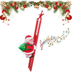Santa Claus Musical Climbing Rope Ladder Toy with Christmas Music - Home Decoration for Parties