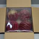 Large Velvet Christmas Ornaments, 5.9" Burgundy Velvet Christmas Ornaments Balls 4 pcs Decorative Baubles for Christmas Tree, Big Red Xmas Balls for Holiday Yard Home Party Xmas Decoration