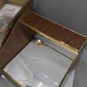 Glass Makeup Storage for Vanity and Bathroom Countertop  Large Cosmetic Display Case and Skincare Storage Solution (golden yellow)