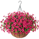 HyeFlora Artificial Fake Hanging Plants Flowers Basket for Outdoor Outside Porch Summer Decoration, Faux Silk Hotpink Dasiy UV Resistant Realistic in Planter for Home Patio Garden Yard