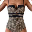 Eomenie Women's Push Up Wrap Front Swimsuit One Piece Tummy Control Bathing Suits Bandeau Support Slimming Swimwear M
