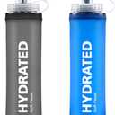 500ml Soft Flask 2Pack, TPU Collapsible Soft Water Bottle, 17oz Foldable TPU Bottles for Hydration Pack BPA-Free, Running Lightweight Water Bottle for Hiking Cycling Climbing Running