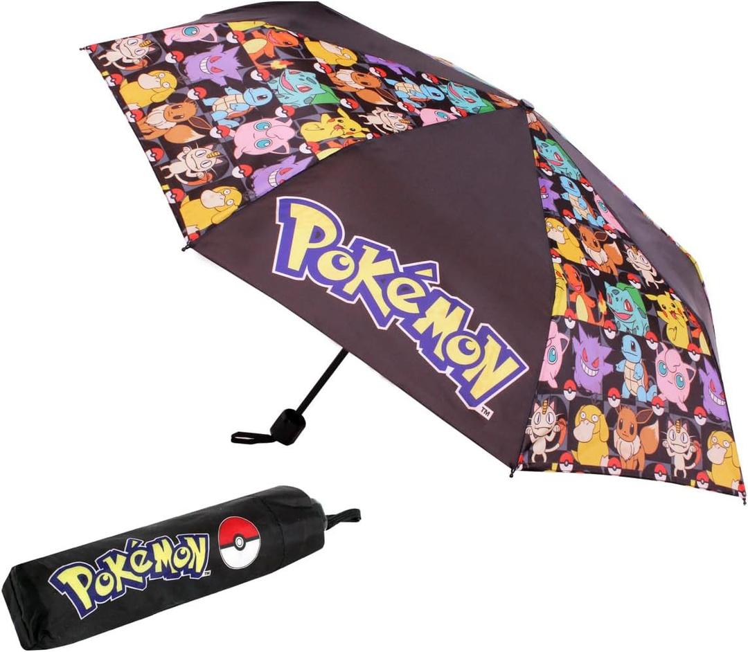 Pokmon Pokemon Umbrella for Adults Teens Kids - Folding Telescopic Umbrella Lightweight Travel School Work Gifts