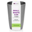 HOLDN STORAGE Small Open-Top Trash Can - for Kitchen, Office, Dorm, Bathroom - Compact Waste Bin for Tight Spaces - Bathroom Trash Bin - 10.5 x 7.5, Silver Brushed - Pack of 2