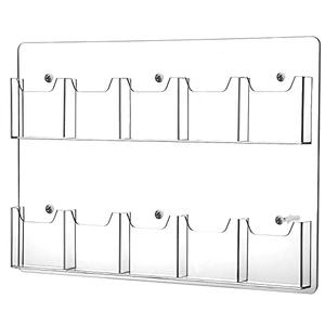 Eersida 10 Pockets Acrylic Brochure Pamphlet Holder for Flyer Literature