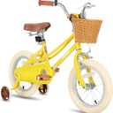 JOYSTAR Girls Bike for 2-12 Years Old Toddlers and Kids, 12" 14" 16" 18 20" Retro Style Kids Bike with Training Wheels, 18 20 Inch Children Bicycle with Kickstand (Sunny Yellow)