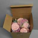 8 Bundles Artificial Peonies Flowers Boho Faux Flowers Arrangements Artificial Centerpiece Spring Bouquet Floral Wedding Decoration for Vase(Pink, Dark Pink)
