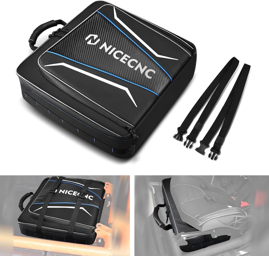 NICECNC Motorcycle Under Seat Storage Tool Bag Blue, Lined with Pearl Cotton, Large Capacity UTV Bags Compatible with Can AM Maverick X3 