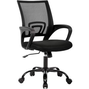 FDW Ergonomic Office Chair Home Desk Chair Task Mesh Computer Chair Gaming with Back Lumbar Support Armrest Modern Swivel Modern Adjustable Rolling Executive Mesh Chair for Women Men (Black), 5659.5100.5cm