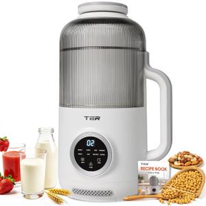 TER 40oz Nut Milk Maker Machine, 10-in-1 Automatic Soy Milk Maker for Almond, Oat & Plant-Based Milk, Self-Cleaning Milk Maker with 12H Delay Start, Keep Warm, Boil Water, Soup & Juice Upgraded