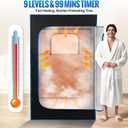 X-Vcak Upgraded Portable Sauna of Relaxation, Steam Sauna for Home with Steamer, Pairs Remote Control, Folding Chair, 9 Levels, 2.6 x 2.6 x 5.9