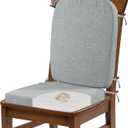 HOMBYS Kitchen Chair Back Cushion & Seat Cushion, Dining Room Chair Cushions,Seat Cushions for Kitchen Chairs,High Density Foam Seat Pad & Backrest,Chair Pads for Dinning Chair with Elastic Bands,grey, 17 x 19.7 x 1.5 inches